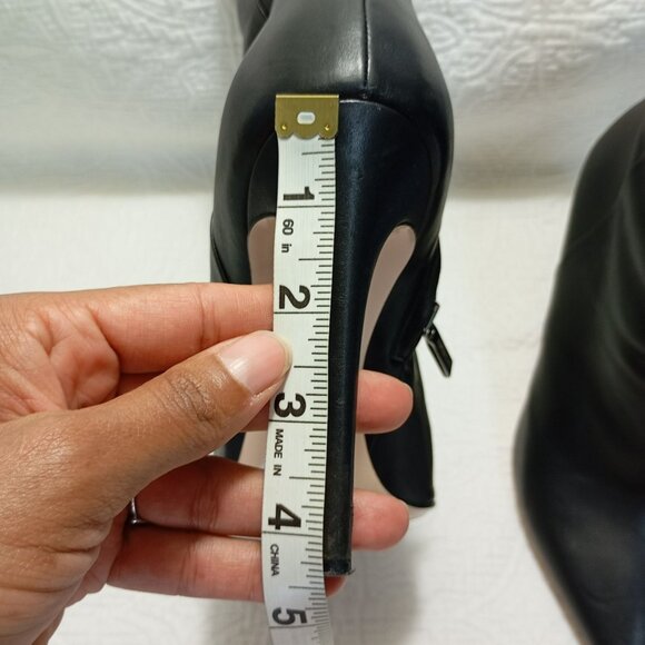 Aperlai Paris Boots Leather Pointed Toe High Heel Ankle 38 Women Elegant Style - Picture 11 of 12